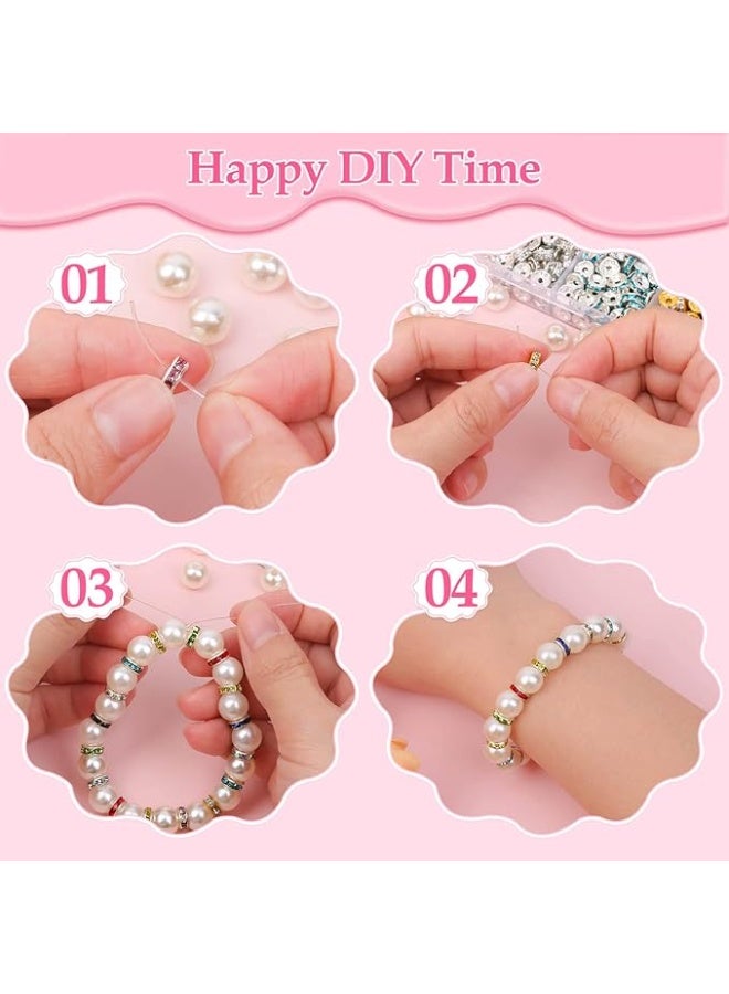 Capstro 900PCS Rhinestone Spacer Bead Set – 8mm Crystal Rondelle Beads in 15 Colors for DIY Jewelry Making, Bracelet Crafting & Art Projects – Sparkling Mixed-Color Craft Beads - Image 4